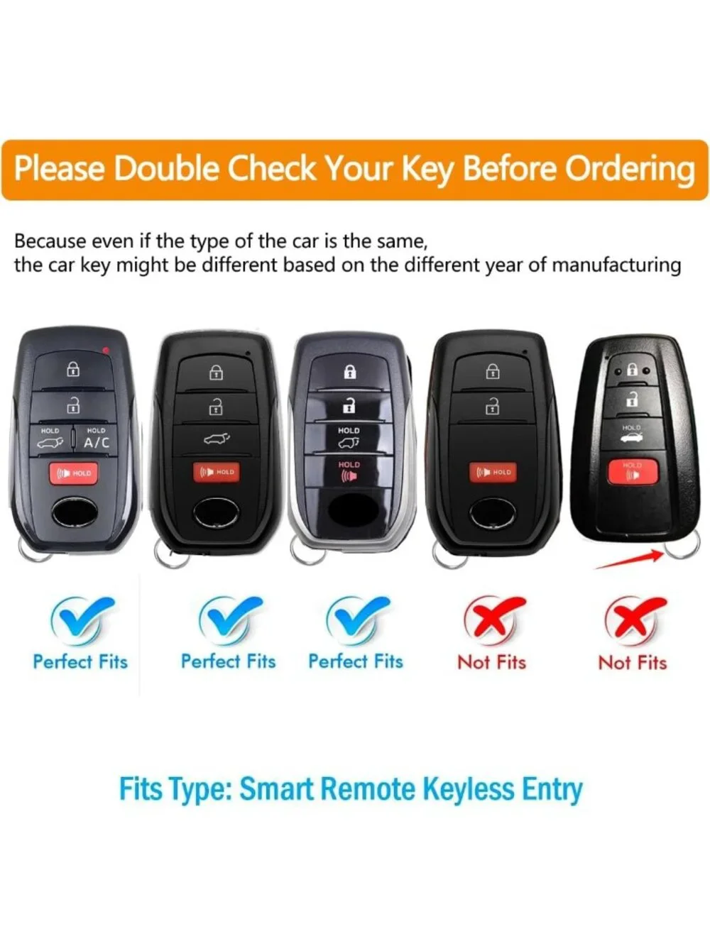 Stylish Key Fob Cover with Metal Keychain & Leather Strap for Toyota Models